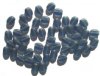 50 8x6mm Transparent Matte Montana Blue Flat Oval Glass Beads